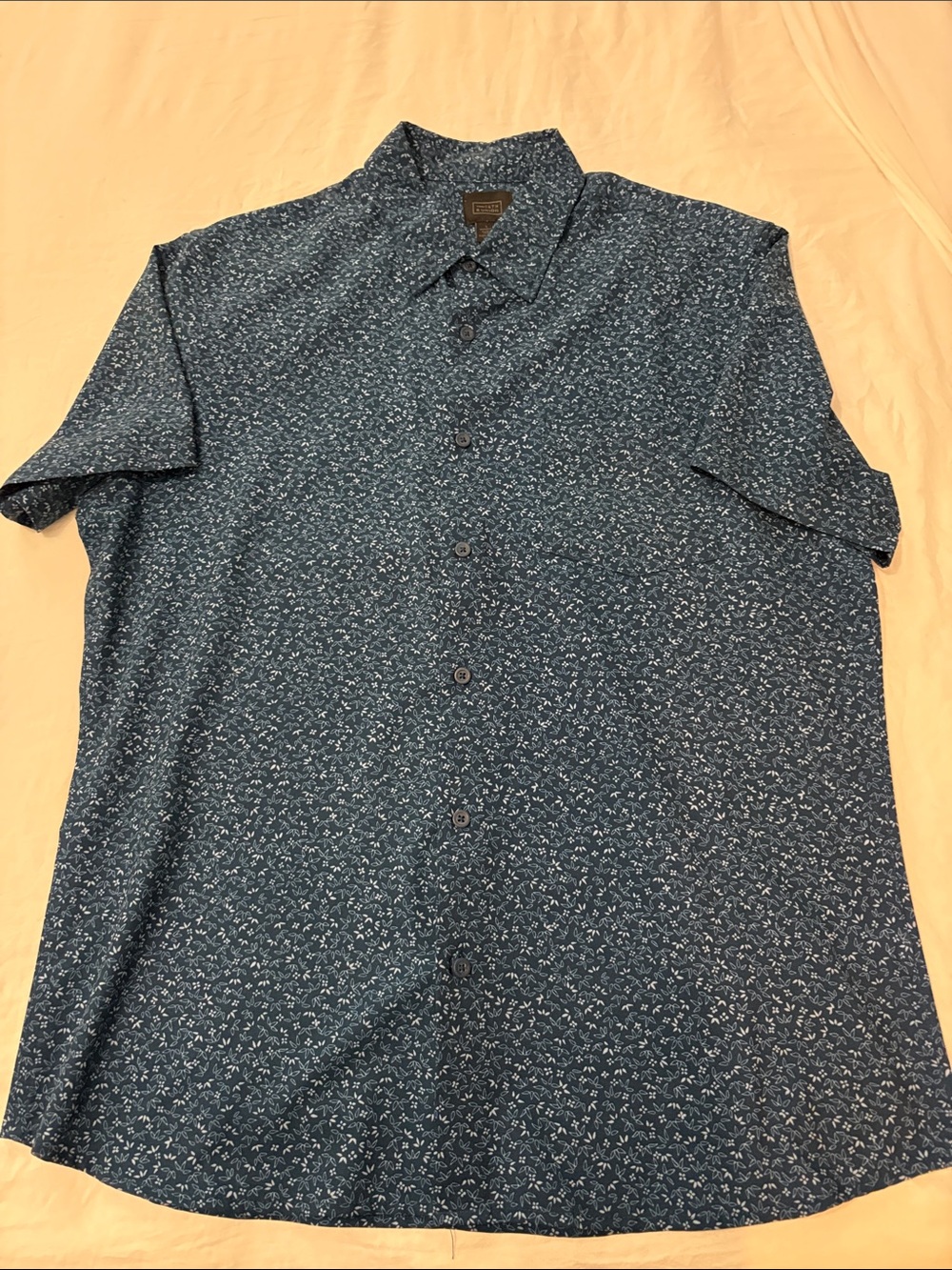 14th & Union Navy Blue Short-Sleeve Button-Down Shirt